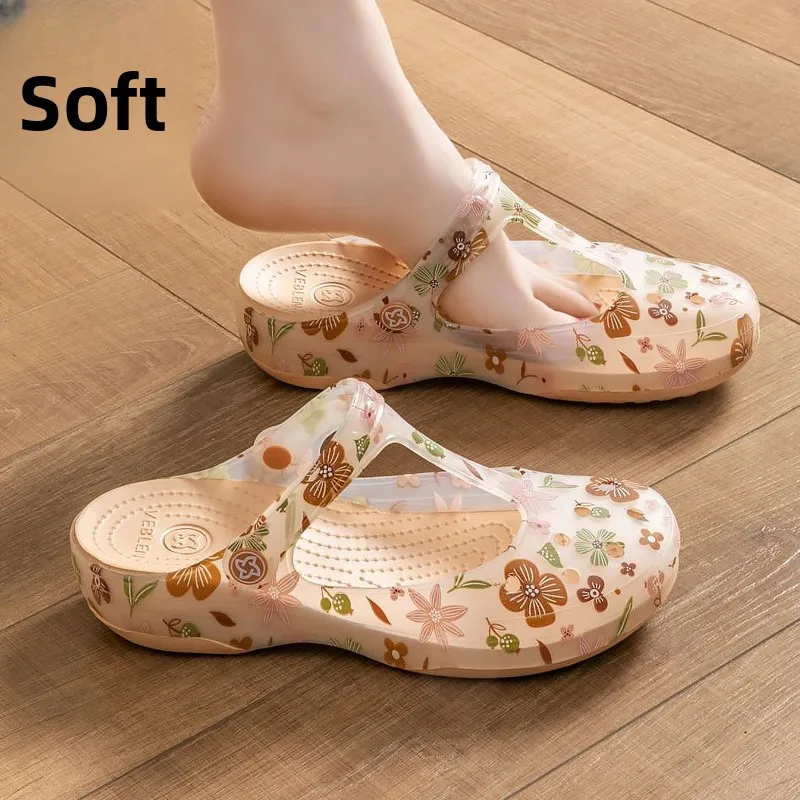 

Женские пляжные сандалии с перфорацией, нескользящие, летние, для улицы, прохладные, удобные, из ПВХ-материала