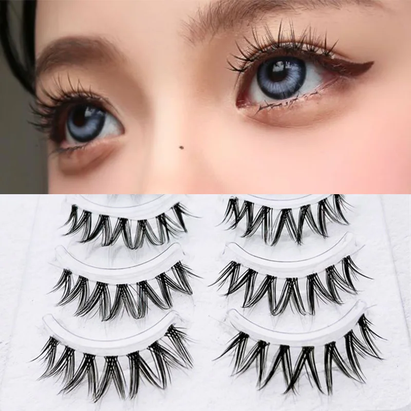 

Big Eye Cartoon V-shaped Eyelash Transparent Stalk Women's Group Stage Performance False Eyelashes Natural Thick Soft Eyelash