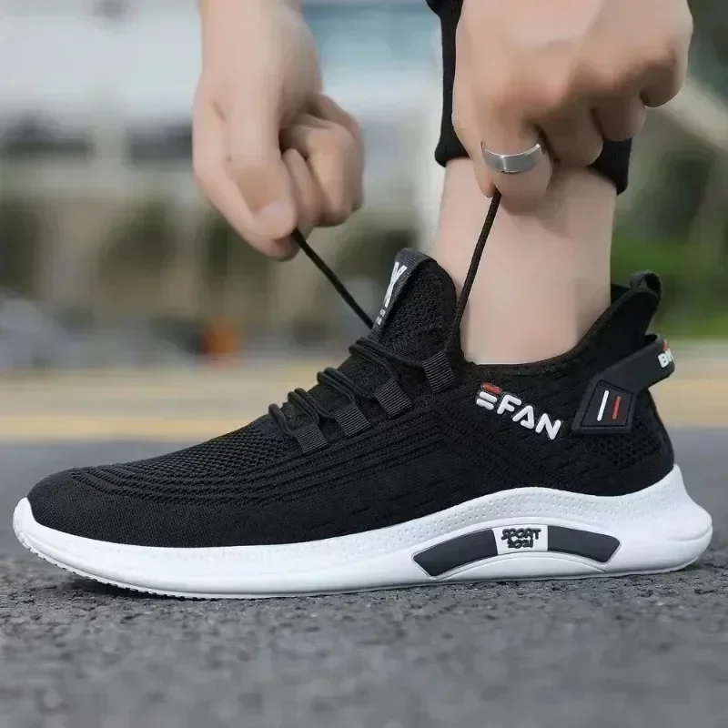 A Spring White Casual Shoes Breathable Non-slip Walking Sneakers Men Shoes Outdoor Comfortable Fashion Lace Up Running Shoes image 4