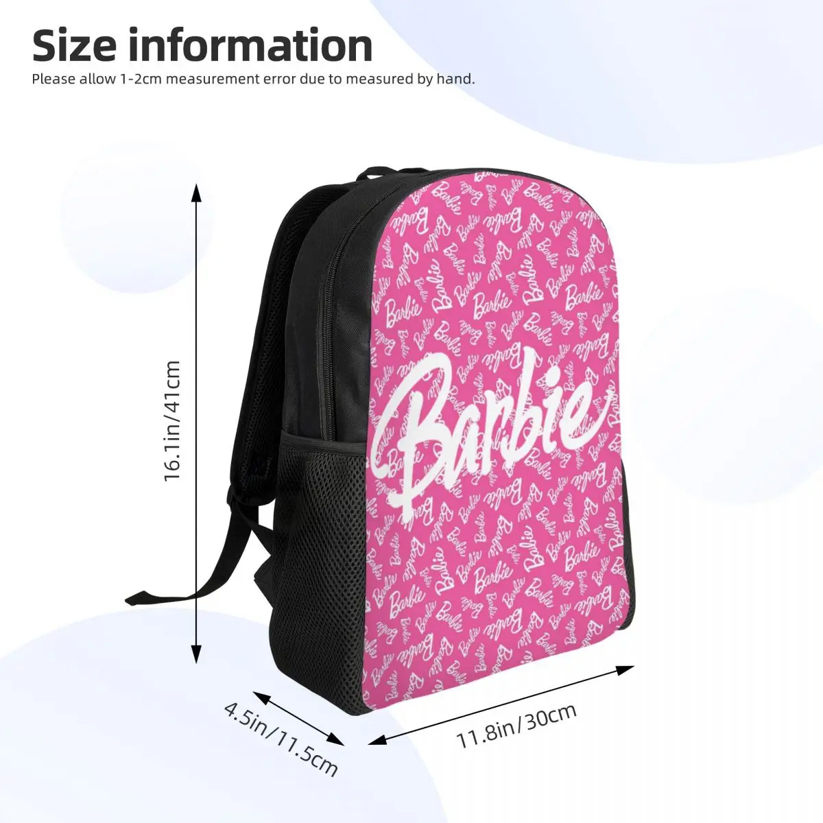 Custom Barbie Laptop Backpack Men Women Basic Bookbag for College School Students Bag