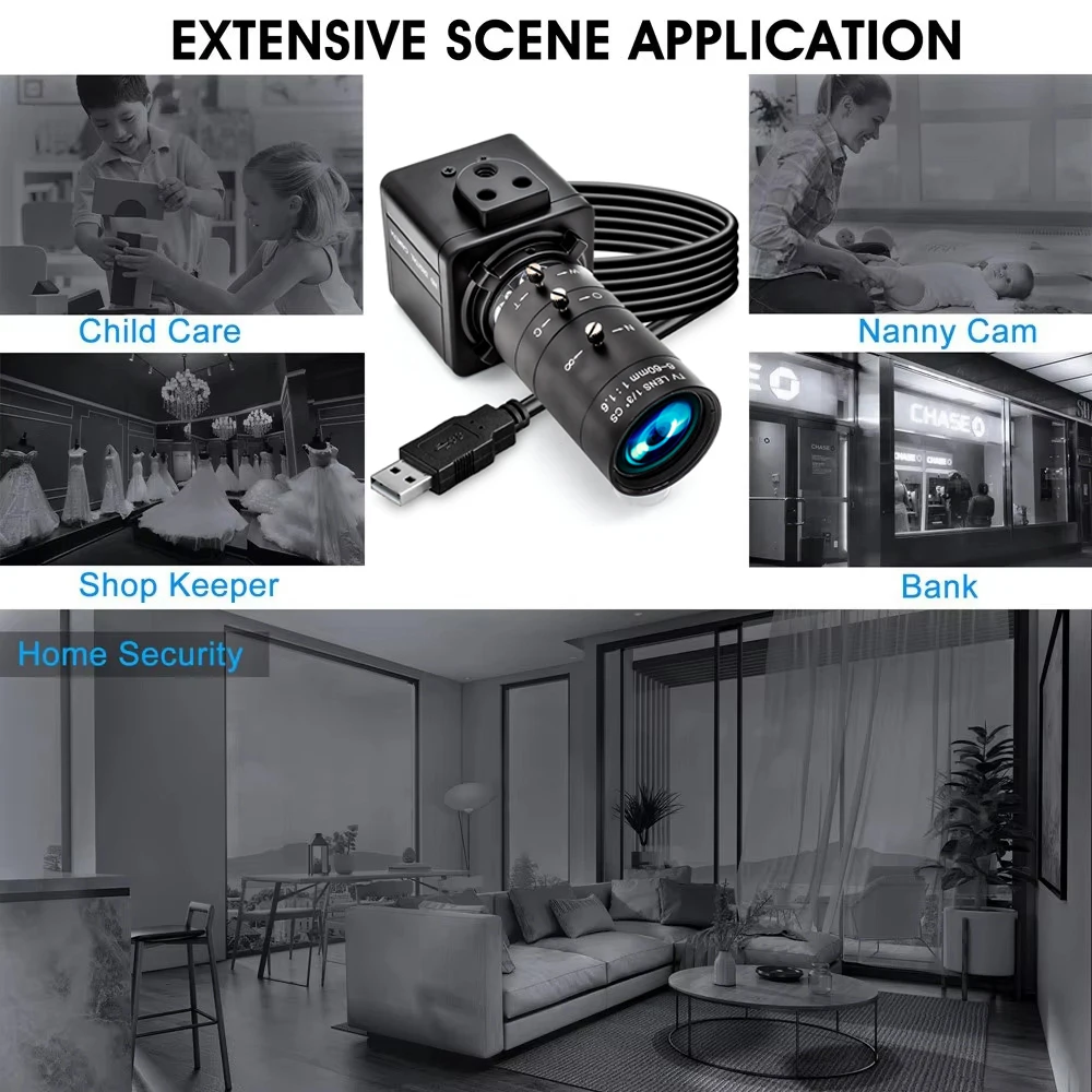 WGWK 1080P 90FPS Global Shotter USB Camera High Frame AR0234 Industrial Metal Box Manual Zoom Lens Without Blur Mini Webcam