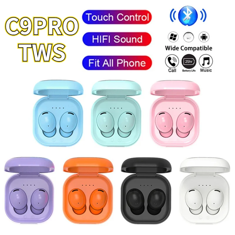 NEW C9pro TWS Wireless bluetooth Headset 5.2 Earphones Bluetooth Headphones Sport Stereo Fone Bluetooth Earbud for Xiaomi iPhone