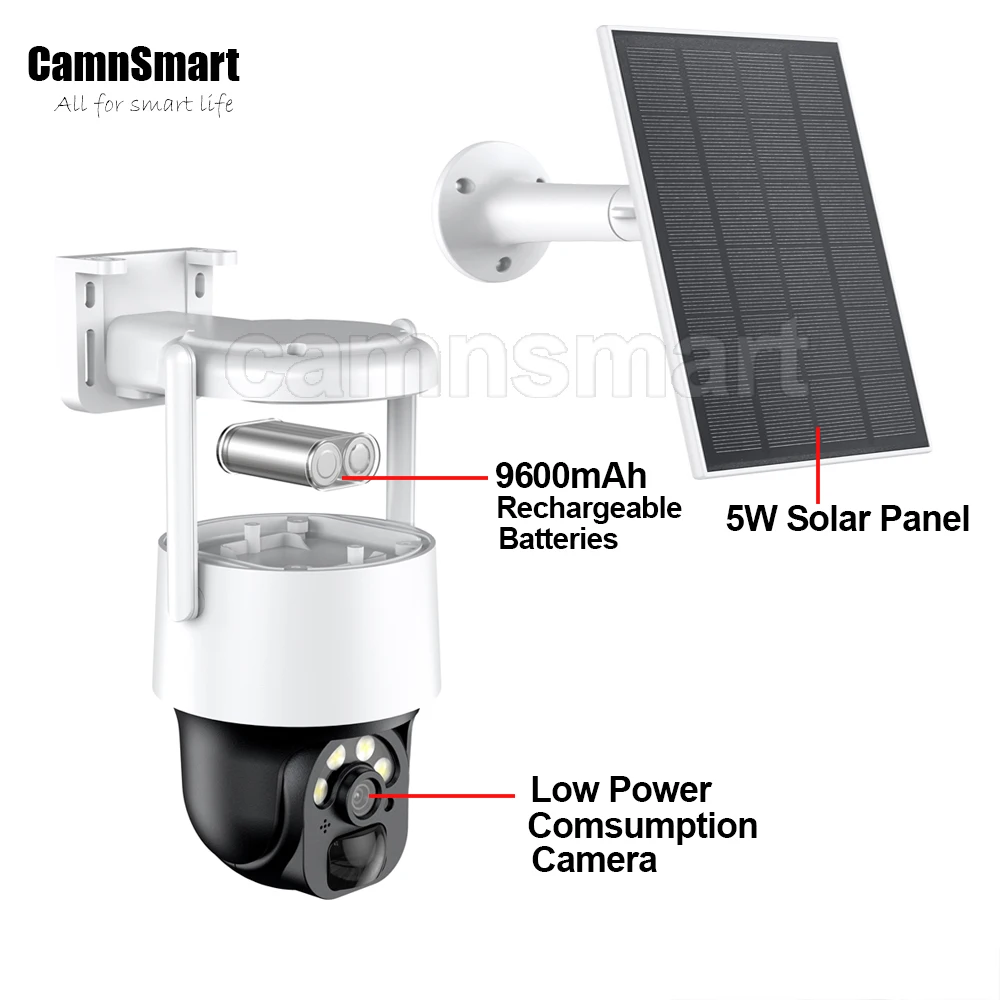 Imagem -04 - Tuya Solar Wifi Câmera ao ar Livre sem Fio Embutido 9600mah Bateria 3mp Ptz Pir Detecção Humana Falar em Dois Sentidos 4x Zoom Segurança Casa