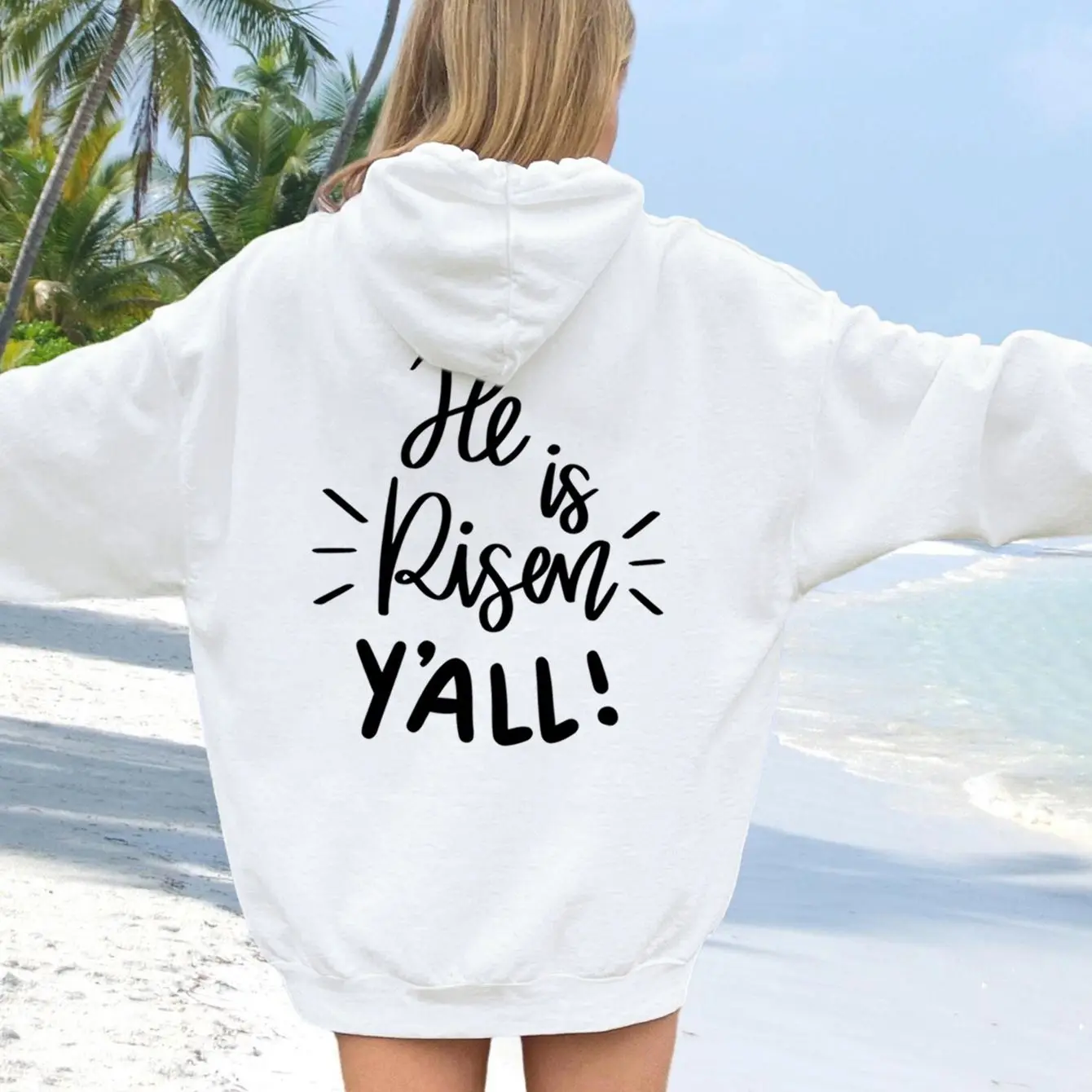 

Women's Loose Plain Letter-printed Kangaroo Pocket Drawstring Printed Hoodie Sweatshirt for Autumn and Winter 2025