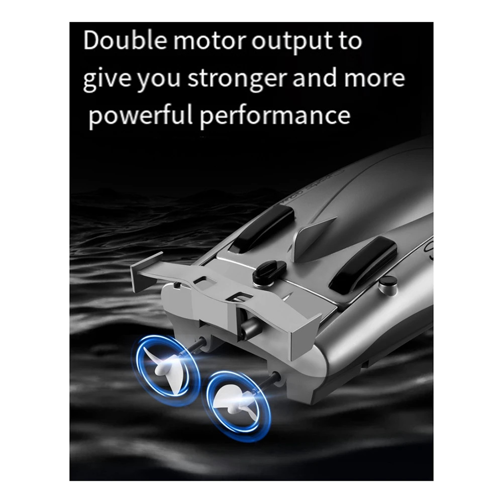 성인용 RC 레이싱 보트 - 2.4Ghz RC 보트 고속 전자식 무선 조종 보트 어린이용 내구성 블랙