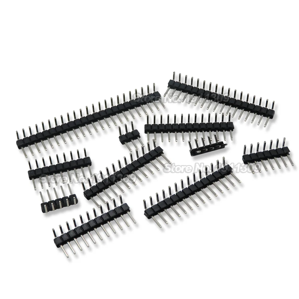 10PCS 1X/2/3/4/5/6/8/10/40 PIN Single Row Right Angle MALE PIN HEADER 2.54MM PITCH Strip Connector Socket 3p/4p/6p/8p/20p/40p