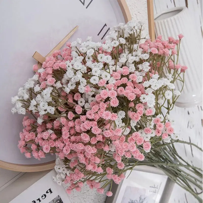 

65cm Babys Breath Artificial Flowers, 6 Pcs Gypsophila Branch Real Touch Fake Flowers for Wedding Party Home Garden Decoration