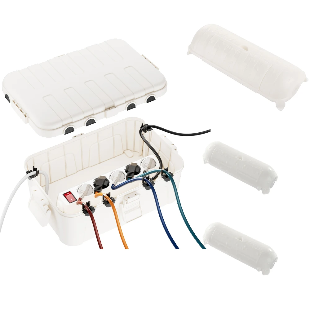 

4-пакетный блок питания, водонепроницаемый набор коробок, уличные электрические коробки, IP54, защита от атмосферных воздействий для садовых фонарей, таймеры, адаптеры питания, вилки