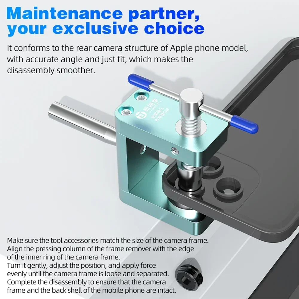 JITONGXUE CK9 Precision Rear Camera Frame Remover for IPhone 6-16PM Camera Ring Disassembly Back Cover Glass Replacement Tool