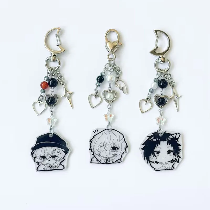 super cute Chuuya/Dazai/Akutagawa beaded keychains handmade