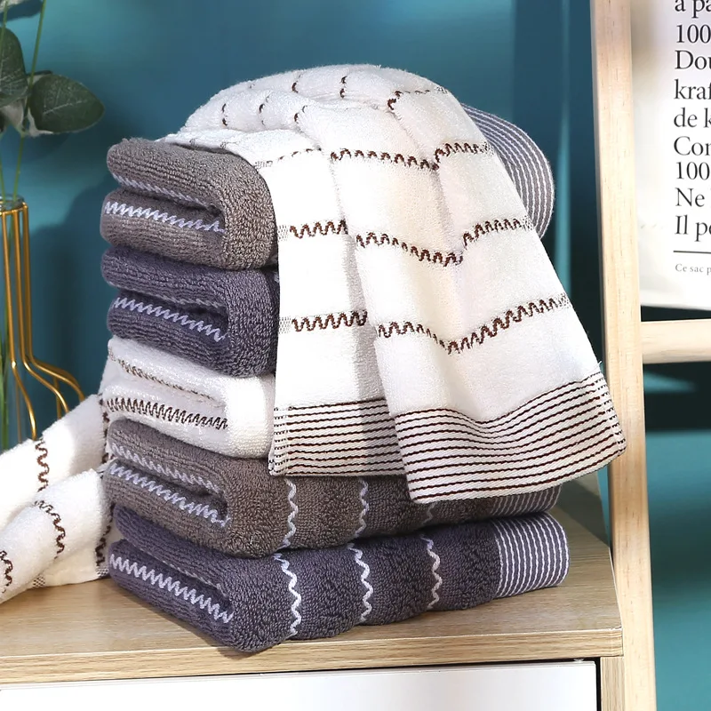 Luxurious Cotton Jacquard Towel Set Ultra Soft Highly Absorbent Bath Hand Towels Washcloths for Home Hotel Bathroom - 1/2/4pcs