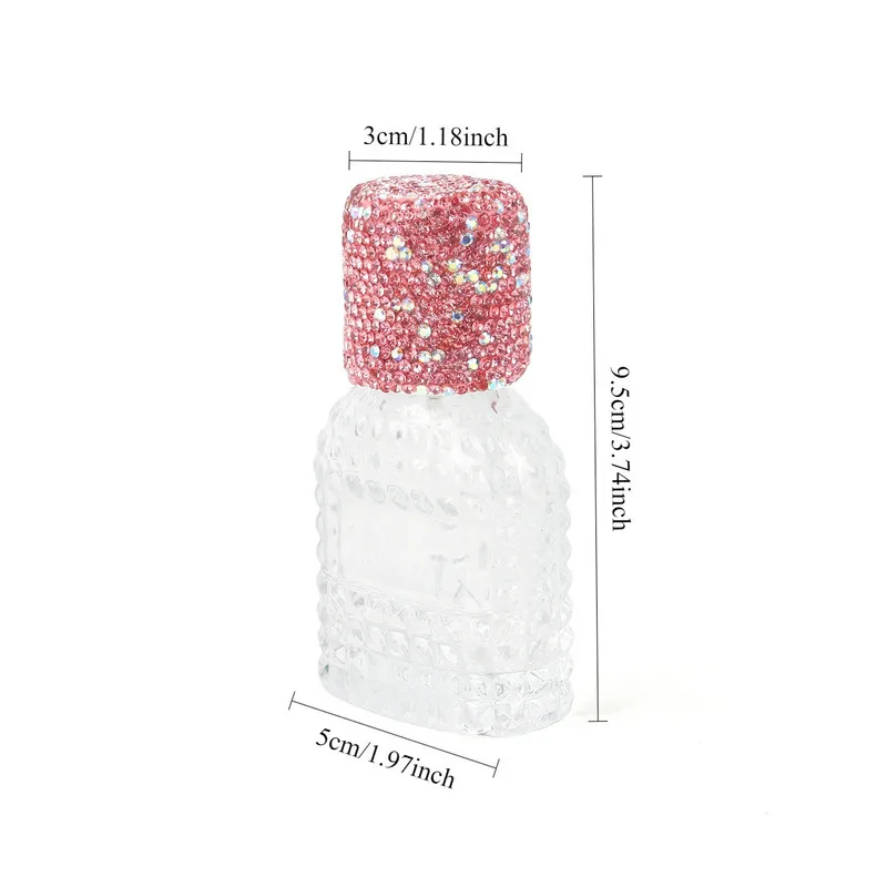 30ml Glass Perfume Bottle With Powder Diamond Cap, Transparent Portioning Bottle, And Custom-made Press Spray Bottle