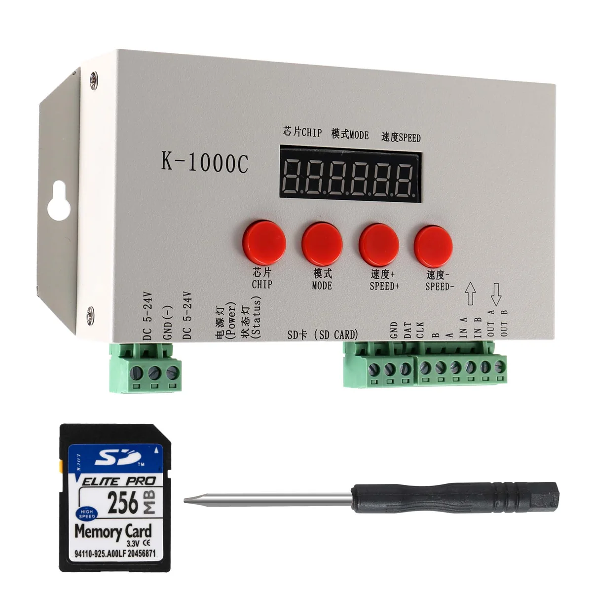 

B50C K-1000C Controller K1000C WS2812B WS2811 APA102 T1000S WS2813 LED 2048 Pixel Program Controller DC5-24V