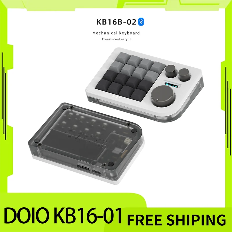 

Doio Kb16-01 Keyboard Three Knobs 16 Keys Oled Screen Customization Mechanical Keyboard Rgb Portable Mini Keypad Designer Gift