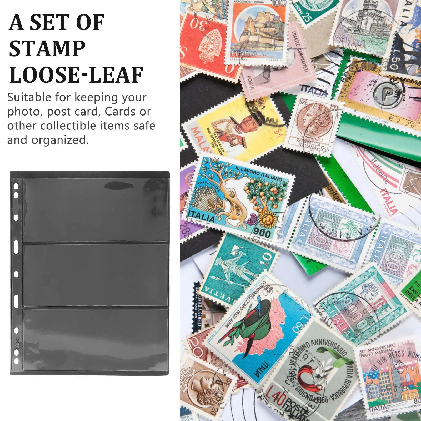 

10 Sheets Paper Album Pages Sleeves Card Coin Binder Pvc Collecting