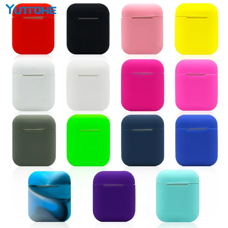 

1000pcs Wholesale Soft Silicone Skin Case for Apple Air pods Charging Case Protective Cover Air Pods Sleeve Pouch ShockProof