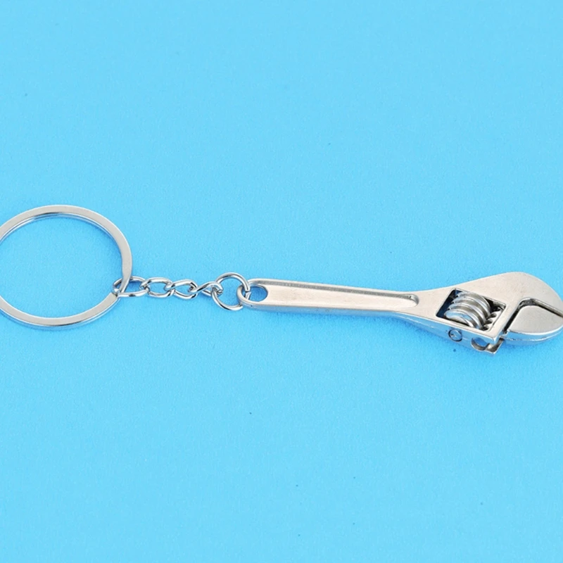 Keychain Zinc Alloy for Creative Mini Adjustable Wrench for Key Chain Realistic Machine Tools Model Spanner for Key Chai