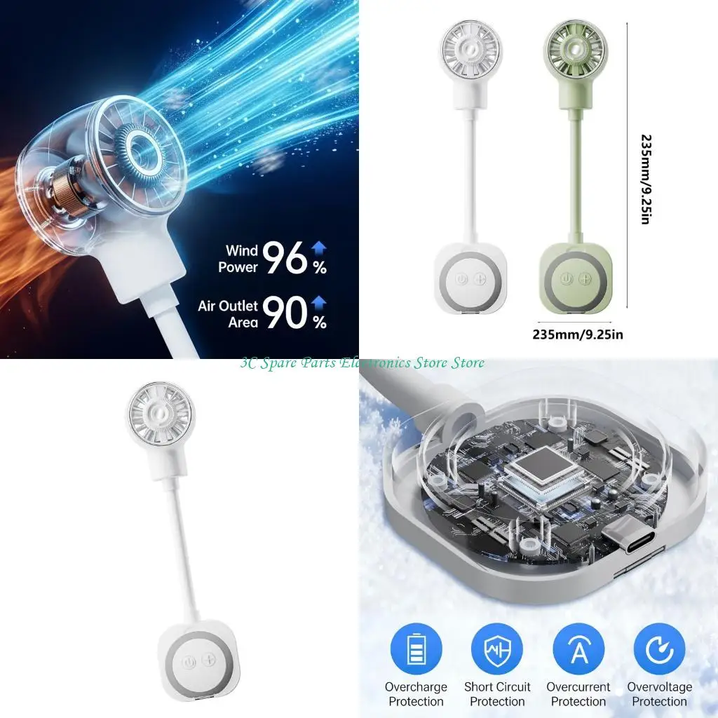 SZ ABS 2 Speed Cellphone Fan With Flexible Hose And Attachables Design For Multiple Devices