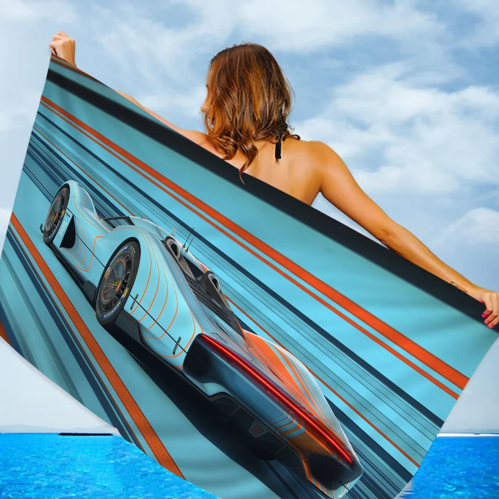 Gulf Racing Car Towel Microfiber Beach Towel Absorbent Quick dry Soft Yoga Swimming Resort Mountain Climbing Towel