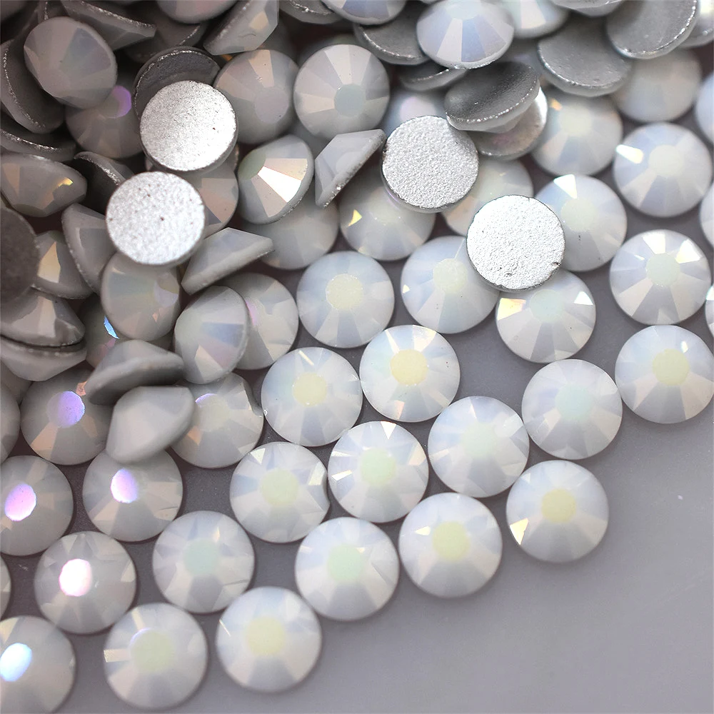 1440pcs SS6-30 Glass Moonlight White Crystal Flatback Non HotFix Rhinestones Stone Charm Nail Art Decorations Jewelry Christmas