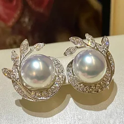 8-9mm Pearl Stud Earrings 925 Sterling Silver Freshwater Pearls Earrings for Women Jewelry Lovely Girl Gift