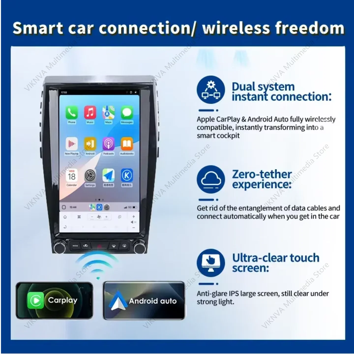 

13.6“ For Ford Edge S-Max MK2 2015-2019 Android Car Radio Vertical screen Stereo Receiver Autoradio Multimedia Player GPS Unit