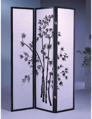 

Bamboo Print Room Divider 4 and 8 Black (3)
