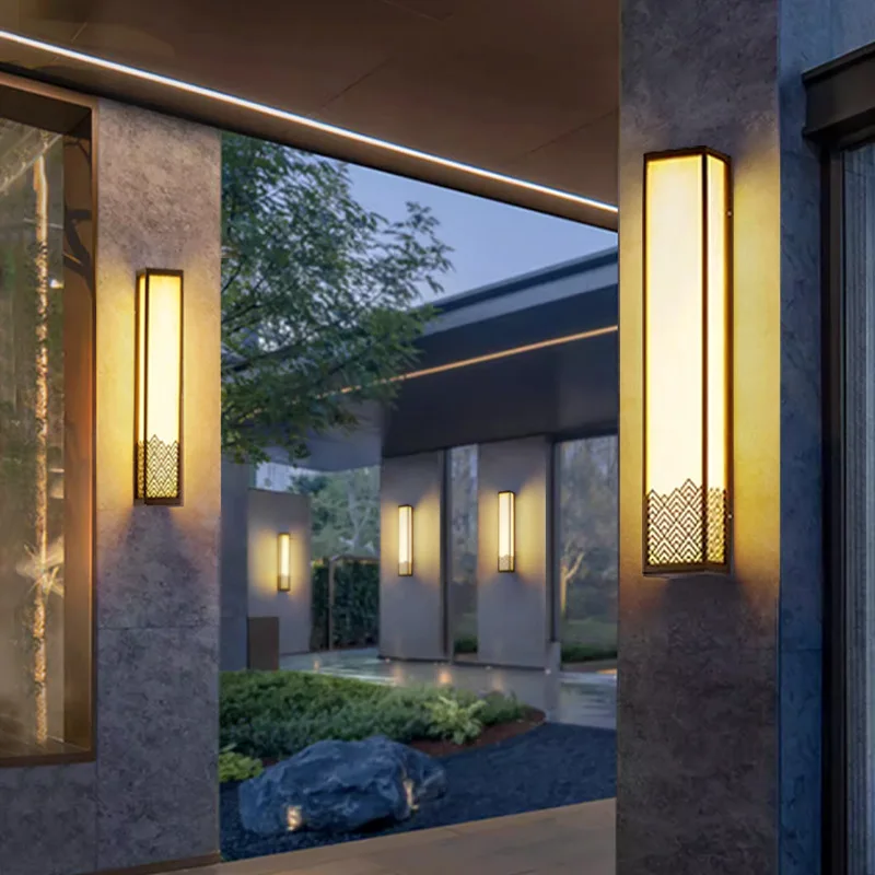 

Chinese-style courtyard wall lamp, villa gate wal l lam p, marble w all la mp, exterior wa ll lam p