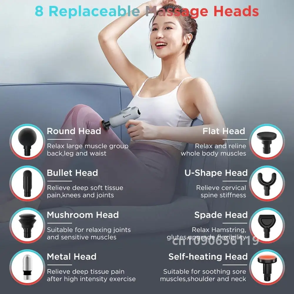 Booster V2 Massage Gun Portable Percussion Electric Massager for Neck Leg Hot Compress Deep Tissue Pain Relief Body Fitness