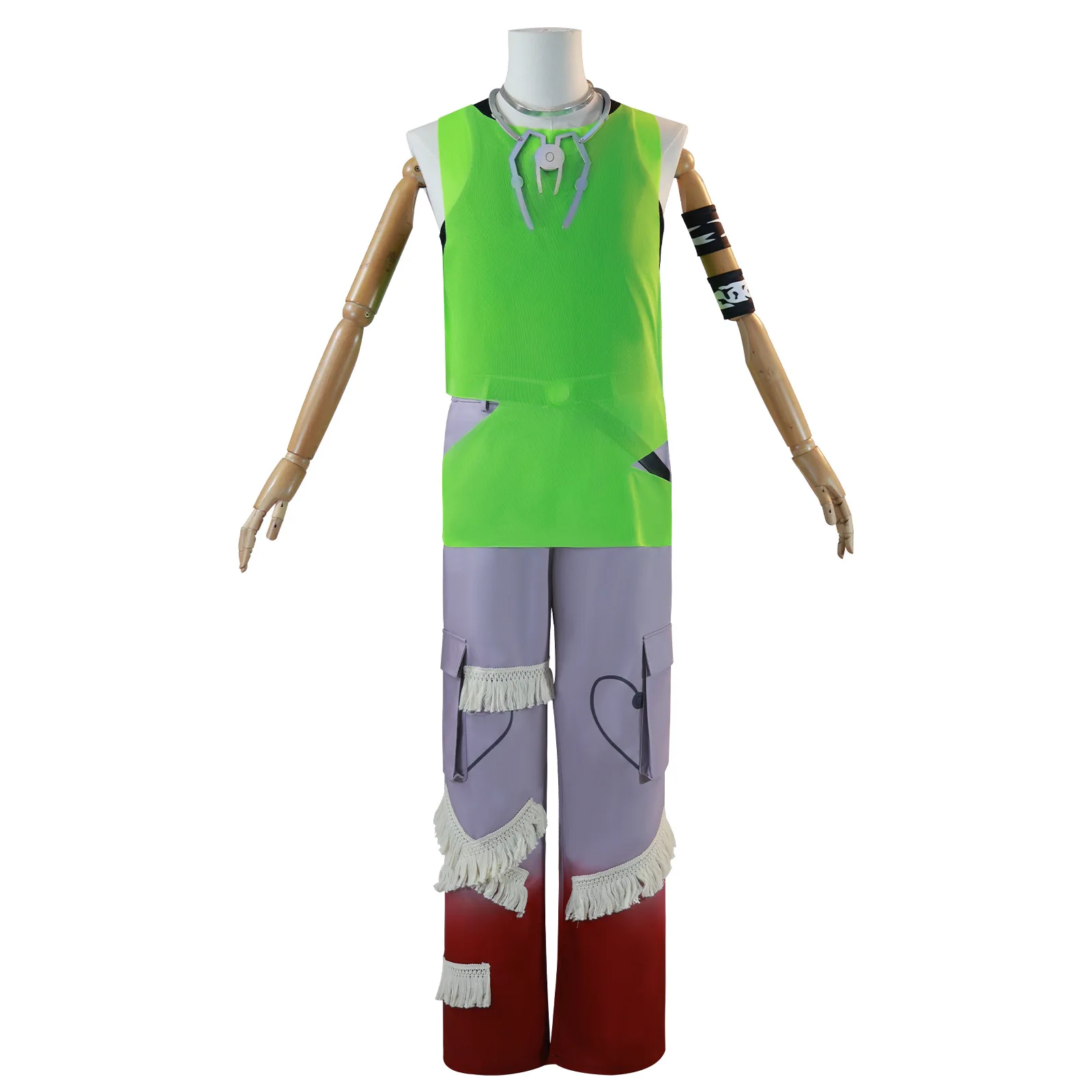 

Alien Stage Till Cosplay Costume Long Sleeve Green Top and Pants Halloween Costume Carnival Party Outfit for Adult Men