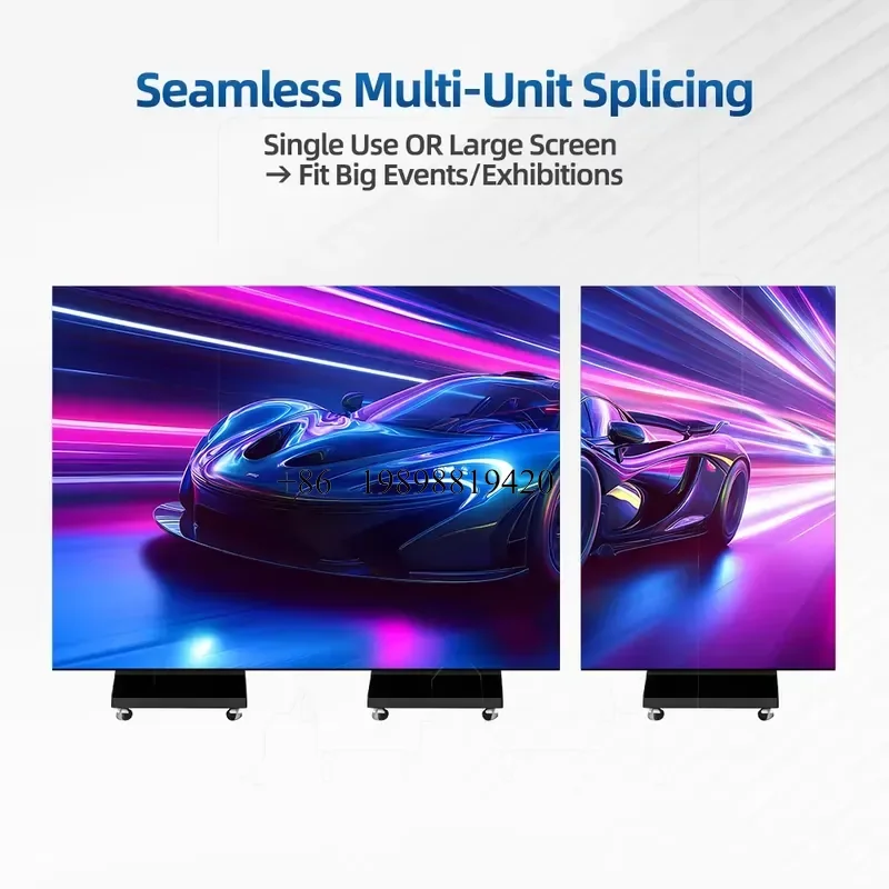 Wmwmnu for P1.25 P1.53 P1.85 P2.5 GOB Panel Indoor Advertising Double Sided Tri Foldable Electronic Folding customized produc