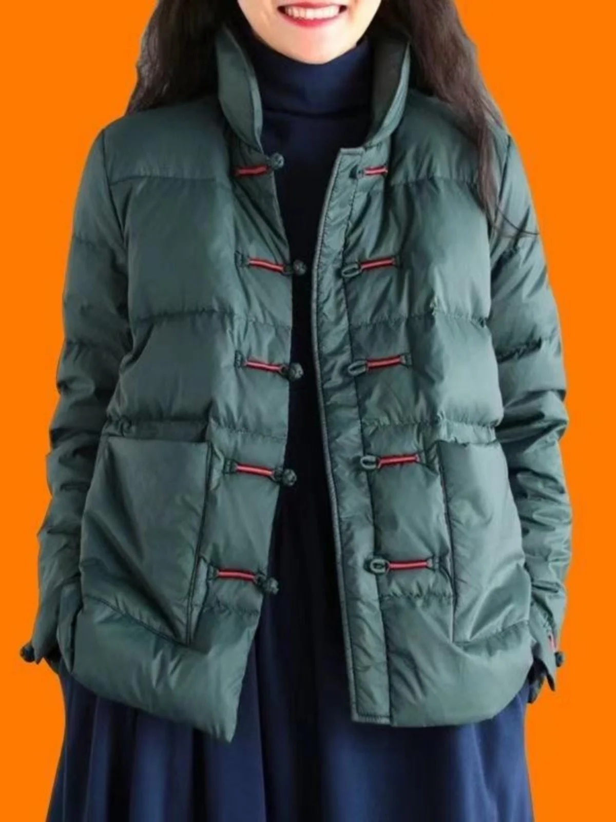 

Женская ретро-куртка на пуговицах с воротником-стойкой, легкая, утепленная, из хлопка, зимняя, свободного кроя, теплая верхняя одежда с длинными рукавами