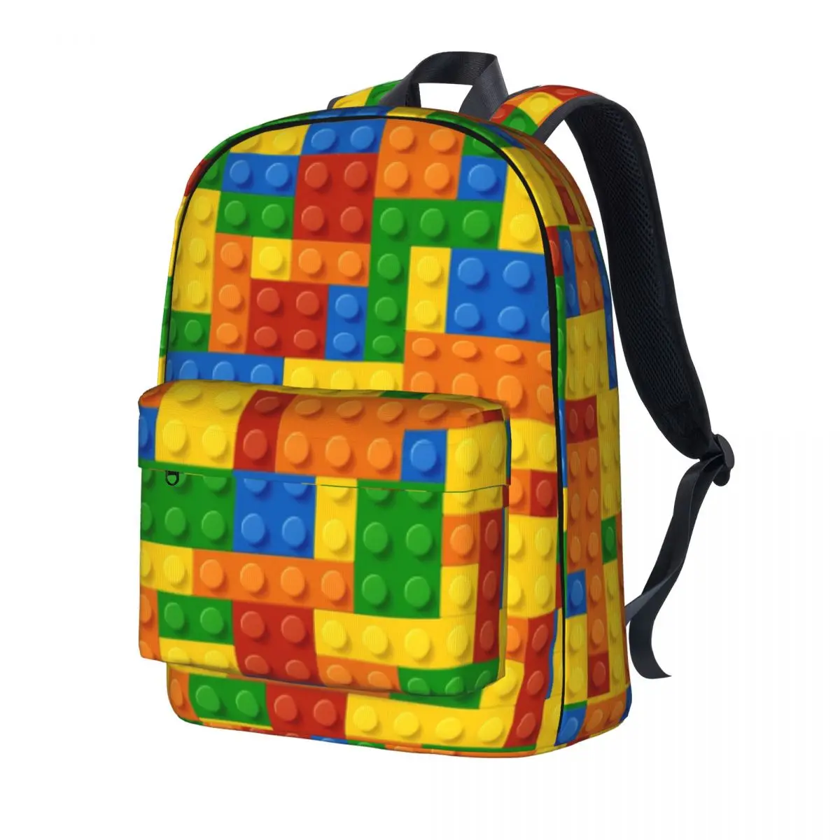 Building Blocks Printed Backpack Construction Brick Travel Backpacks Boy Girl Designer Pattern High School Bags Stylish Rucksack