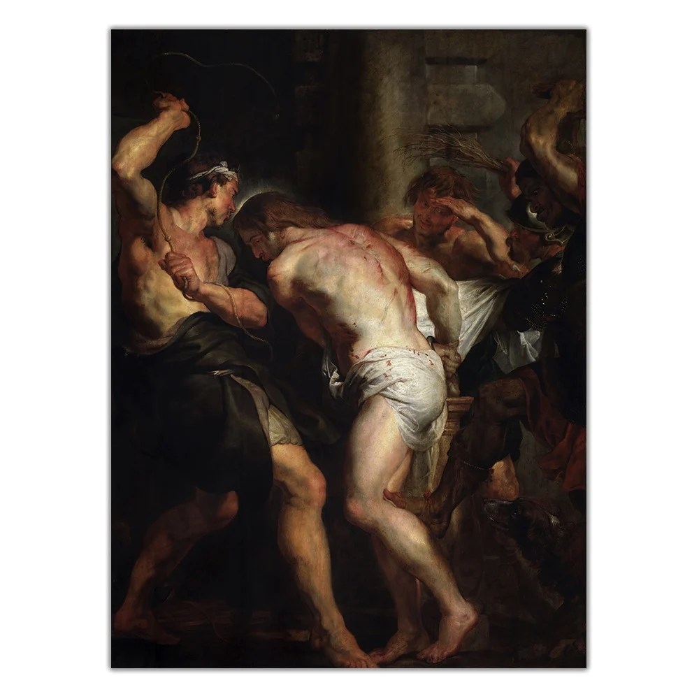 Hand Painted Peter Paul Rubens《The Flagellation of Christ》Canvas Art Oil Painting Artwork Wall Decor Home Interior Decoration