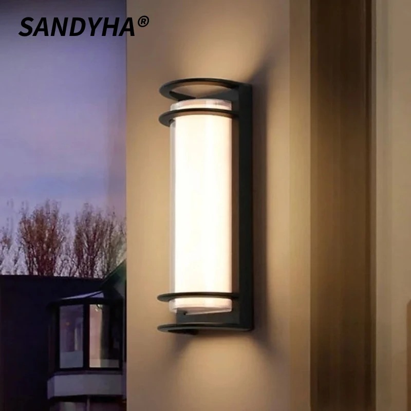 

SANDYHA Outdoor Wall Light Acrylic Waterproof Decorative Lamp LED Lighting Fixtures For Porch Courtyard Garden Villa Art Decor