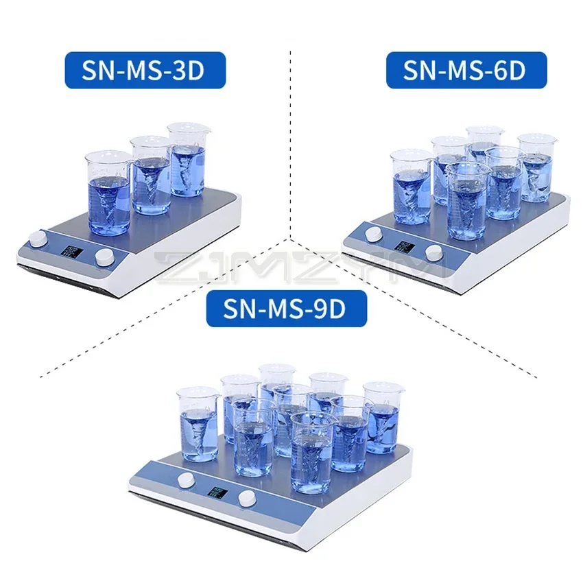 Laboratory Multiple Magnetic Stirrer Lab Stirrer Digital LCD Display Time Speed Adjustable Lab Mixer Equipment 220V 1500rpm