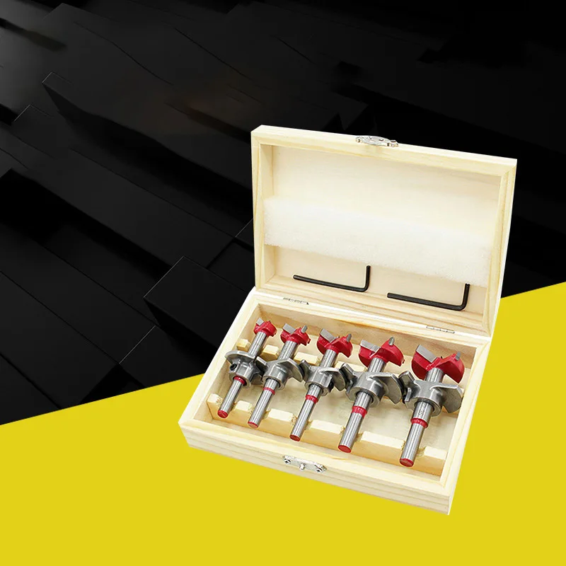 

5pcs Hinge Hole Opener Boring Forstner Drill Bit Tipped Drilling Woodworking Cutter Positioning Woodworking Hole Saw