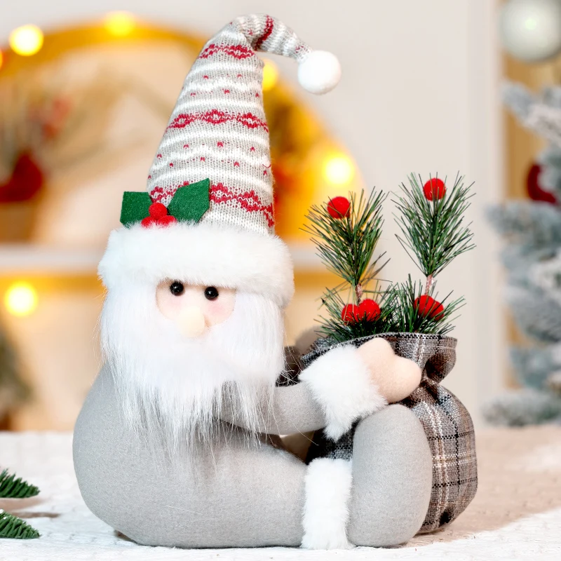 Cute Christmas Santa Snowman Deer Doll Decoration Gift Doll Christmas Tree Hanging Ornament New Year Xmas Home Decoration