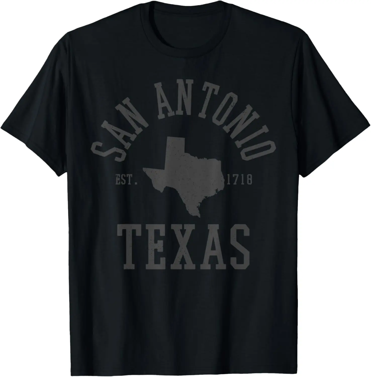 

San Antonio Texas - State Map Est. 1718 Souvenir Texan Pride T-Shirt