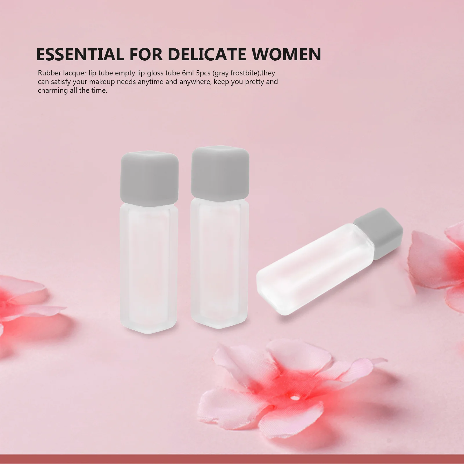 

5Pcs Lip Gloss Sub Tubes Mini Empty Cylindrical Bottles Portable for Travel DIY Lip Balm Refillable Containers