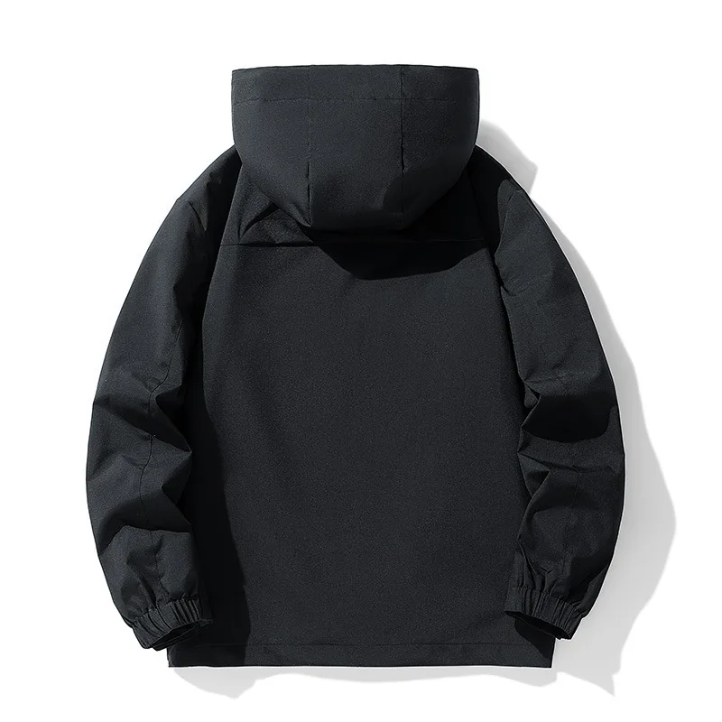 Man Autumn Jacket Simple Solid Color Long Sleeve Zipper Male Hooded Coat Windproof Breathable Lightweight Outdoor Men Outerwear