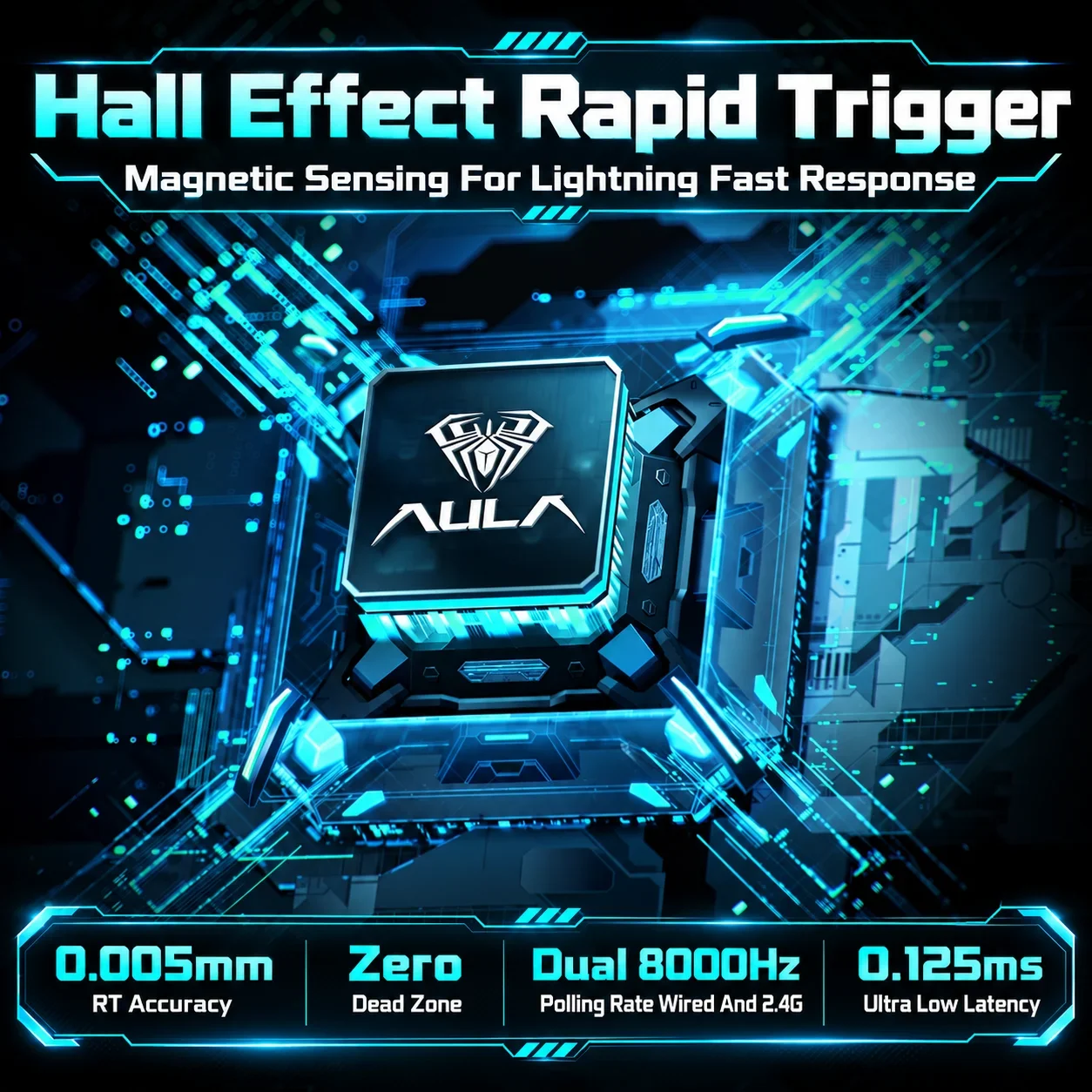 AULA Hero68 XS Hall Effect Gaming Keyboard 60 Percent Wireless Tri Mode 8000Hz Rapid Trigger Magnetic Switch RGB 6000mAh For PC - view 3