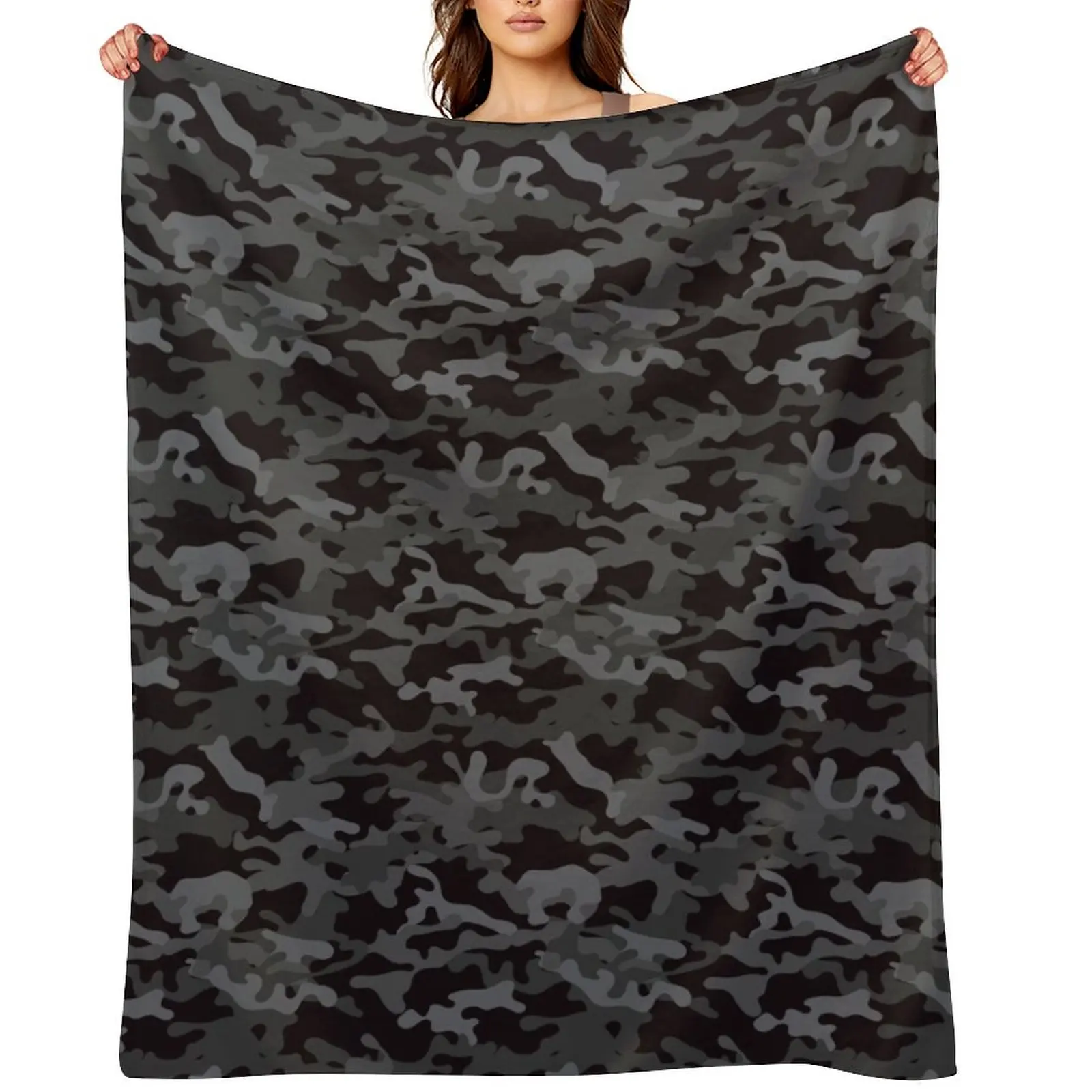 

BLACK CAMOUFLAGE #3 Throw Blanket sofa bed Stuffeds Decorative Beds Flannel Blankets