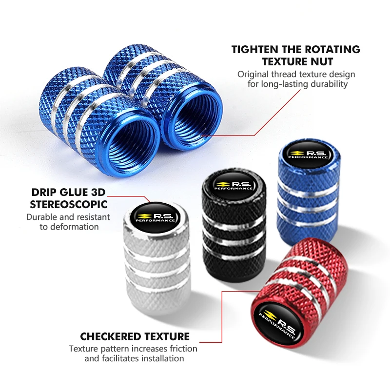 4PCS Car Style Metal Wheel Tire Valve Air Stem Cap For Renault RS Kadjar Captur Clio Megane 2 3 4 RS Koleos Logan