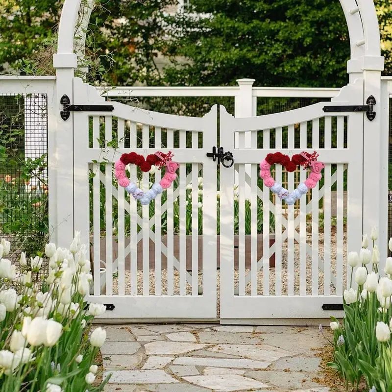 

Valentine's Day Wreaths Heart Shape Colorful Garland Artificial Valentine Door Wreath Festival Decoration Romantic Love Venue La