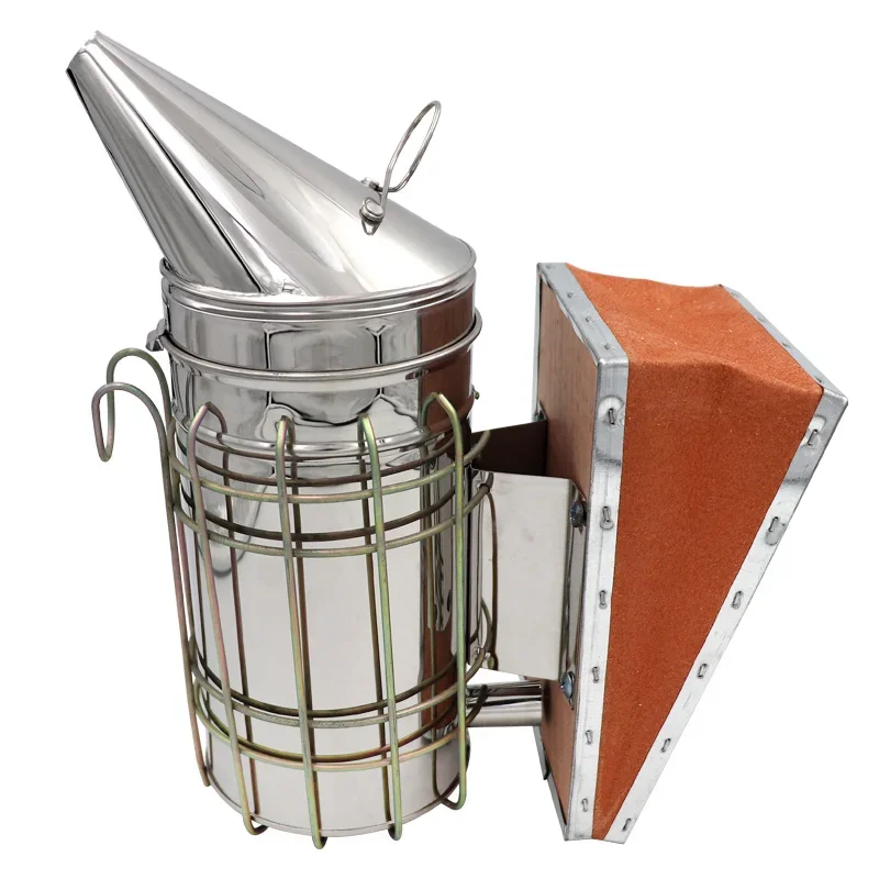 

1 Beekeeping Tool Stainless Steel Bee Hive Smoker Galvanized Iron With Heat Shield Protection Beekeeping Equipment