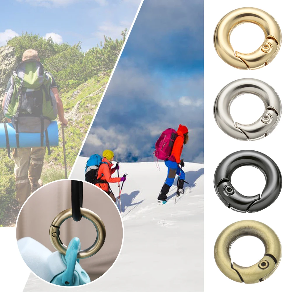 7mm Zinc Alloy Hooks Plated Gate Bag Belt Buckle Carabiner Purses Handbags Snap Clasp Clip Spring O-Ring Buckles