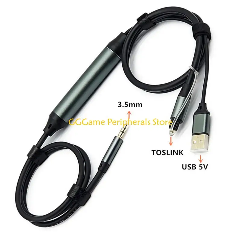 

U55B Fiber Opticals To 3.5mm Sound Cable With Builts In DACs And USB Power