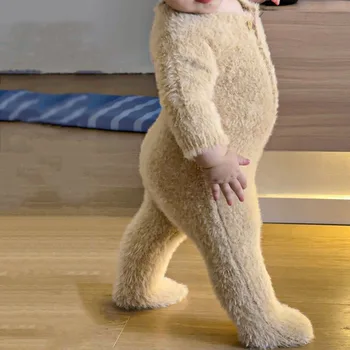 0-3T Neonato Bambino Neonato Ragazze Vestiti Invernali Caldo Pagliaccetto Del Bambino con Cappello Carino Dolce Tuta Carino Dolce Adorabile Vestito Del Bambino