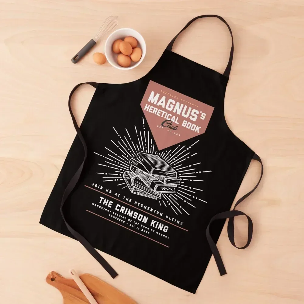 

Magnus's Heretical Book Club (Red/White) Apron Household Items Useful home women esthetician Kitchen And Home Items Apron